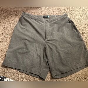 Gray Flat Front Shorts with Clean-Cut Style